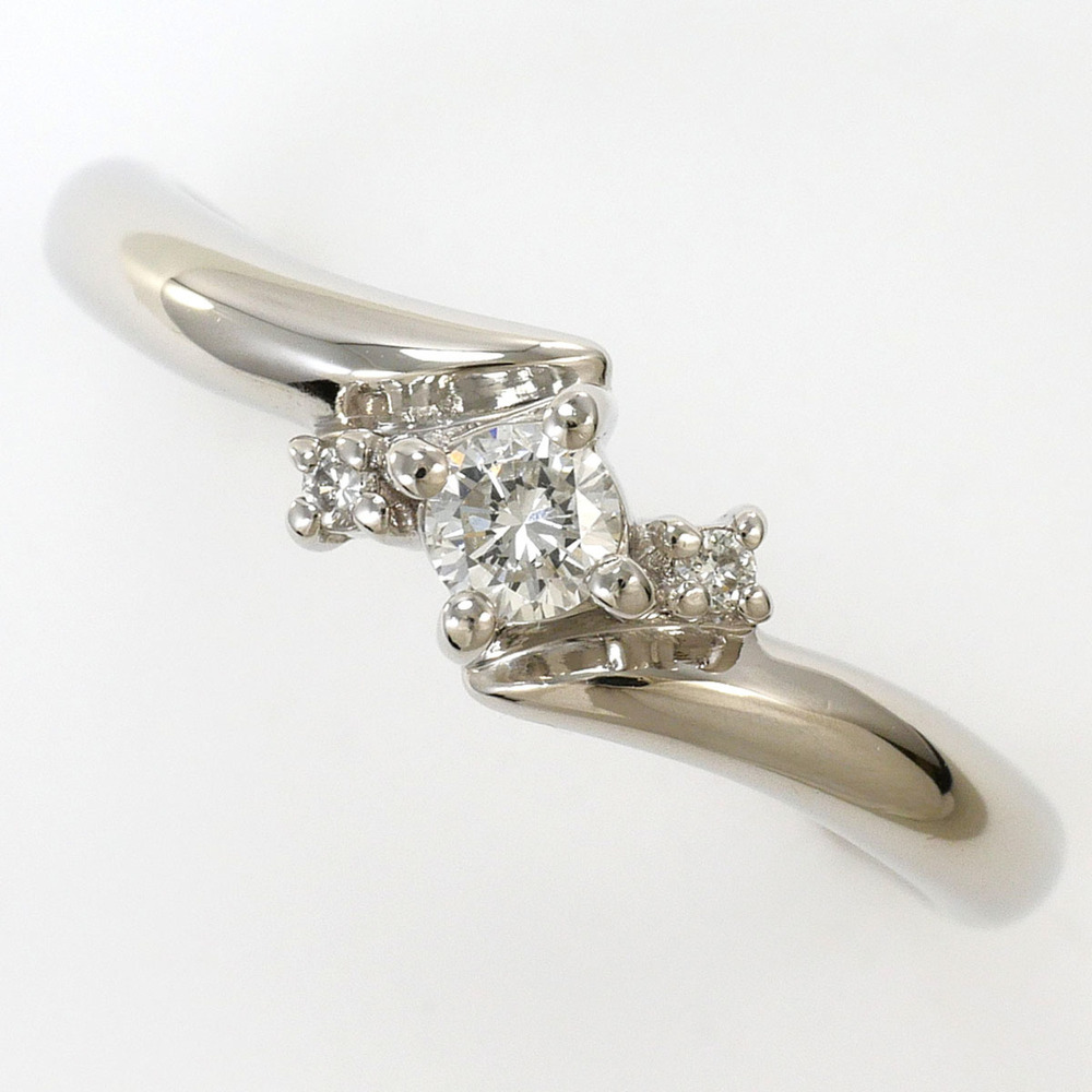 PT900 Platinum Ring, 1 Diamond (0.13ct), Total Weight 3.4g, Jewelry